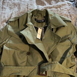 J. Crew Olive Double-Breasted Trench Coat